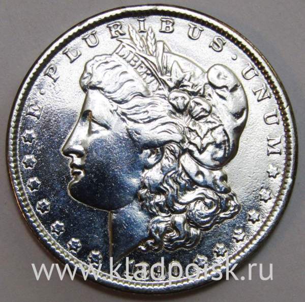 Монета 1 доллар Моргана США, Серебро 900 пр., 1890 год