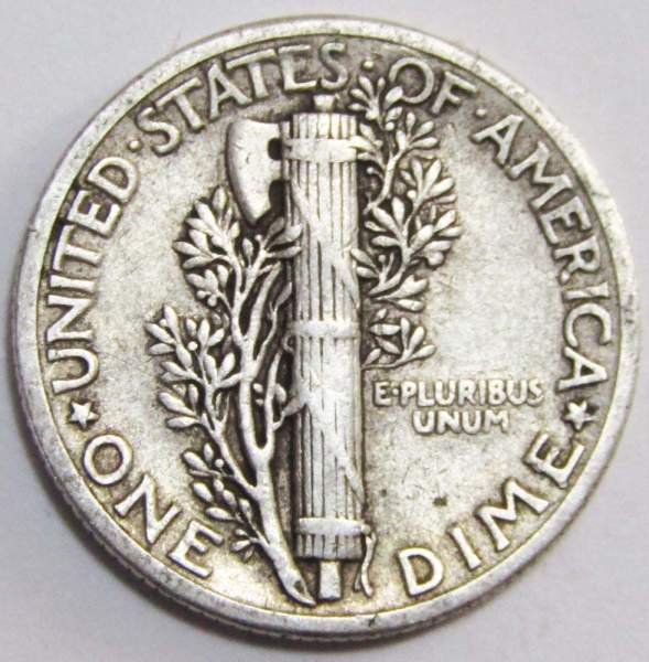 Монета 1 дайм (10 центов) США 1942 Серебро 900 пробы