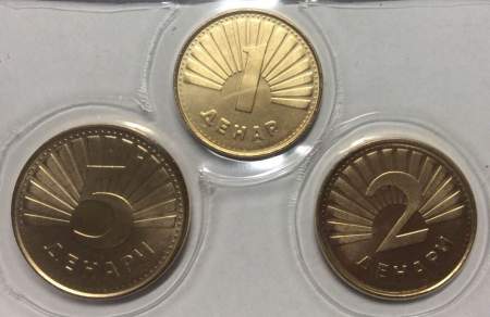 Набор регулярных монет Македонии, 2008 год, 3 монеты