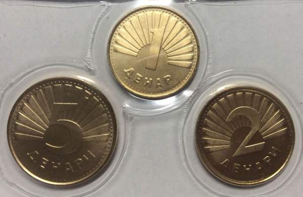 Набор регулярных монет Македонии, 2008 год, 3 монеты