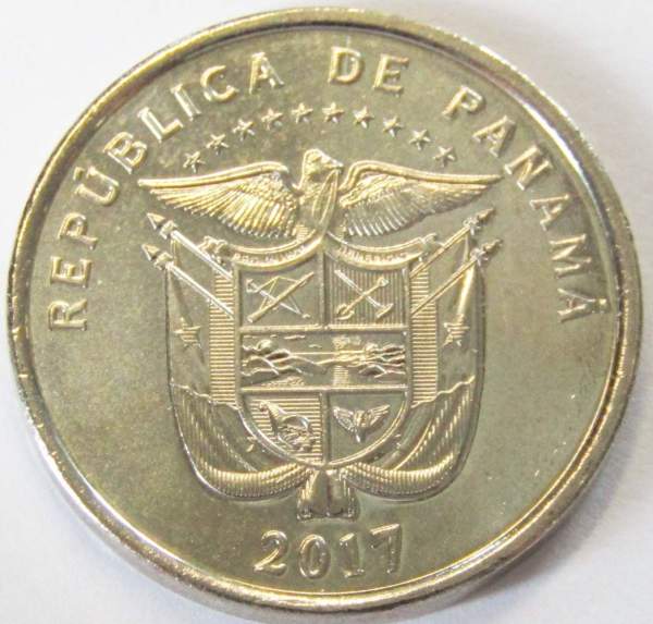 Монета Панамы 5 сентисимо 2017 года