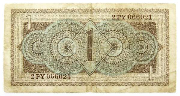 Банкнота 1 гульден 1945 года Нидерланды