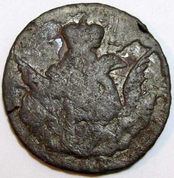 Монета 1 копейка Российской империи 1756 г. Елизавета I