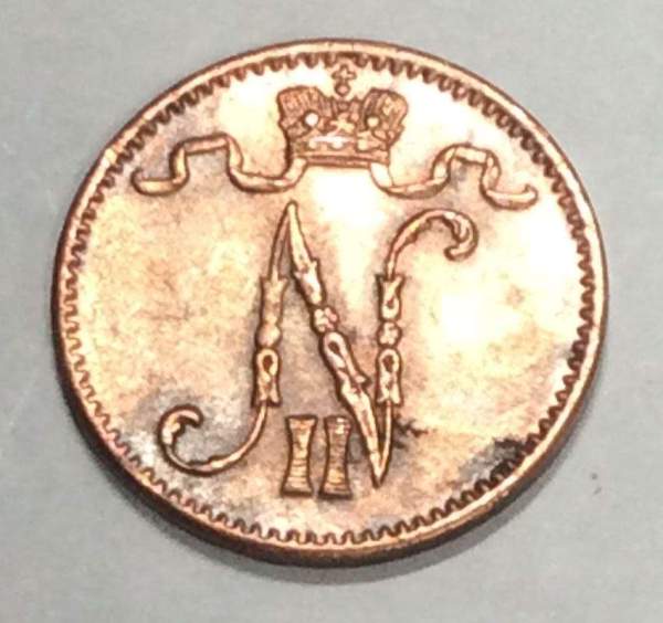 Монета 1 пенни 1916 г. для Финляндии (Николай II) Монета 1 пенни 1916 г. для Финляндии (Николай II)