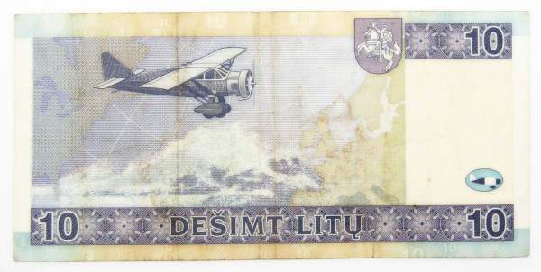 Банкнота 10 литов 2007 года Литва