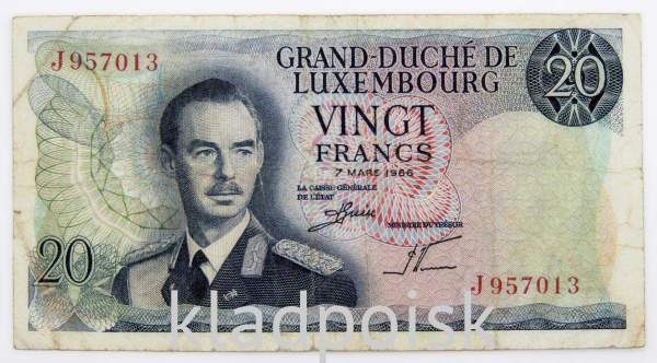 20 франков 1966 года Люксембург