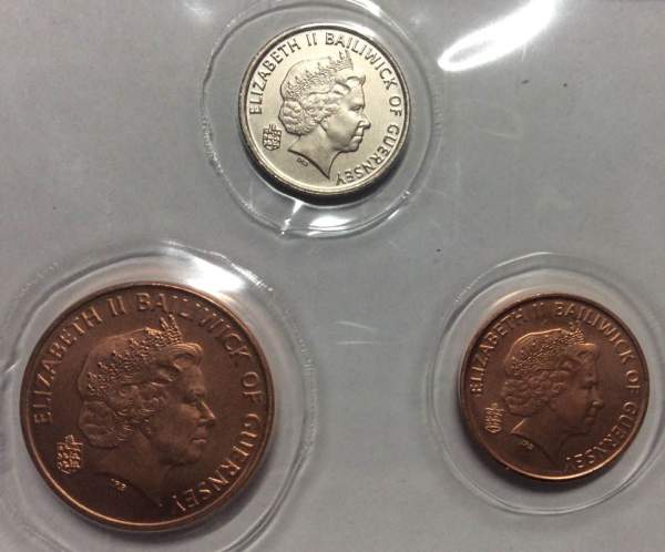 Набор регулярных монет Гернси, 3 монеты 2006 года