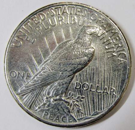 Монета 1 доллар США «Мир» 1924 года, Серебро 900 пр.