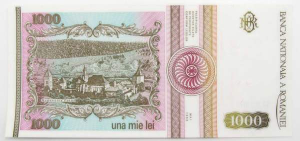Банкнота 1000 лей 1993 года Румыния