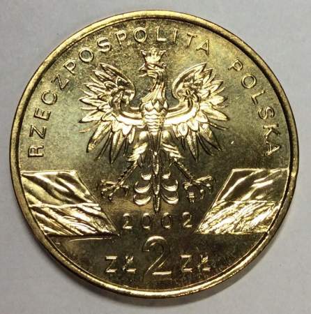 Монета 2 злотых Польша Болотная черепаха 2002