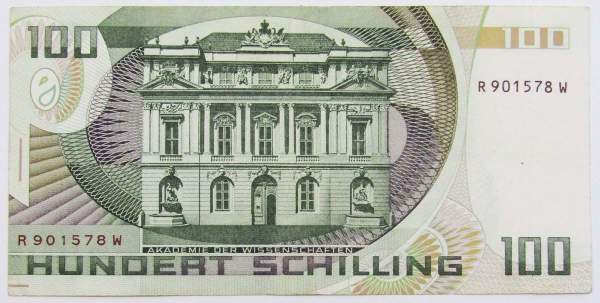 Банкнота 100 шиллингов 1984 года Австрия Банкнота 100 шиллингов 1984 года Австрия