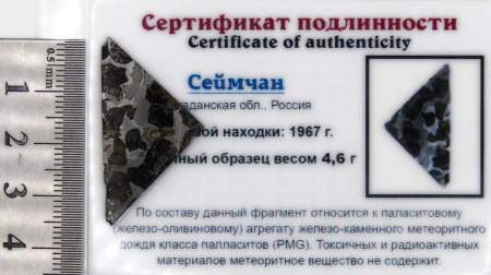 Спил метеорита Сеймчан арт 34