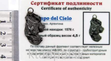 Подвеска из метеорита Campo del Cielo арт 33