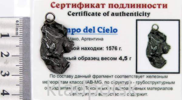 Подвеска из метеорита Campo del Cielo арт 33
