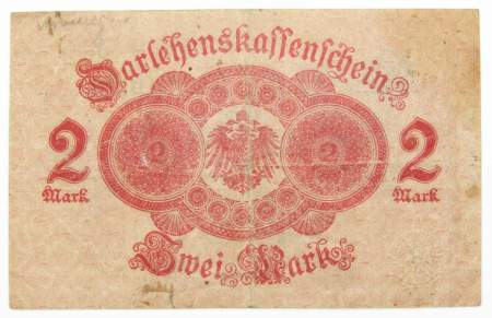 Банкнота 2 марки 1914 года Германия, арт 2