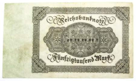 Банкнота 50000 марок 1922 года - Веймарская Республика, арт 2