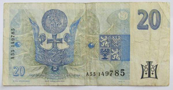 Банкнота 20 крон 1994 года Чехия Банкнота 20 крон 1994 года Чехия