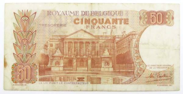 Банкнота 50 франков 1966 года Бельгия Банкнота 50 франков 1966 года Бельгия