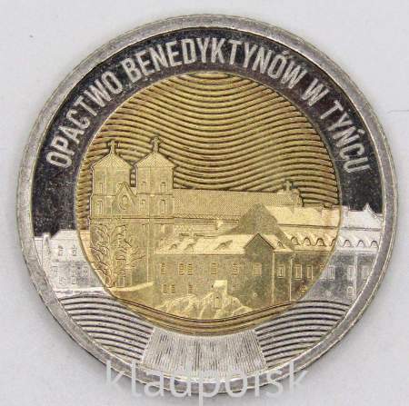 Монета 5 злотых Польша Бенедиктинское аббатство в Тынце из серии Открой для себя Польшу, 2024
