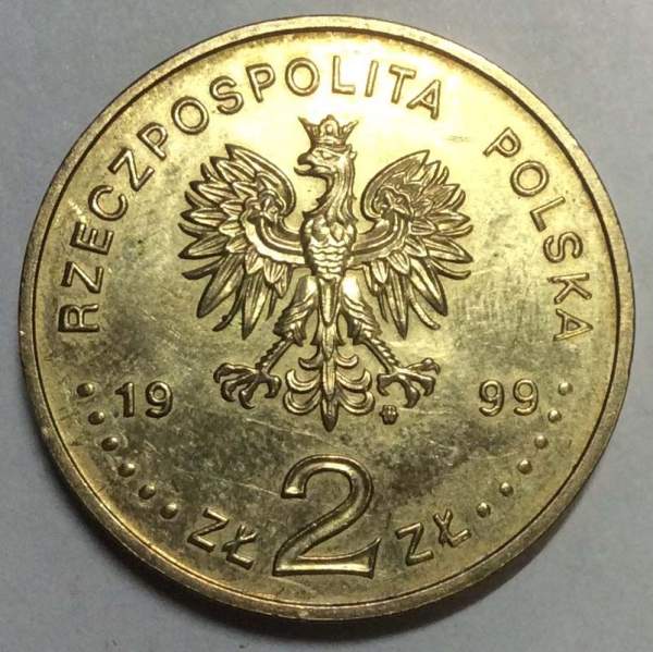 Монета 2 злотых Польша Вступление Польши в НАТО из серии Дорога к свободе, 1999
