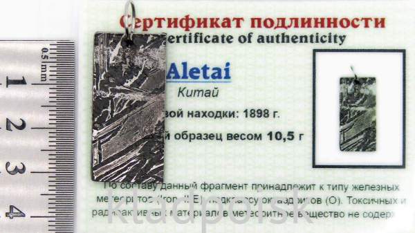 Подвеска из метеорита Aletai, арт 2