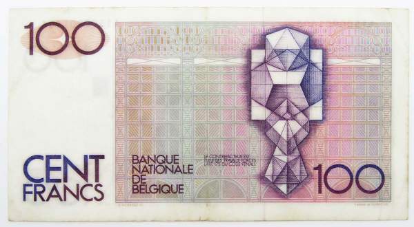 Банкнота 100 франков 1982-1994 г. Бельгия