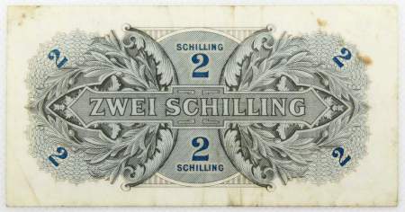 Банкнота 2 шиллинга 1944 года Австрия - Власть союзных войск, арт 2
