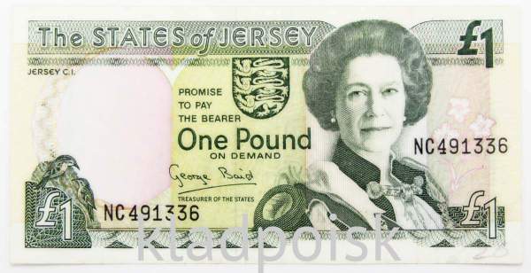 Банкнота 1 фунт 1993 года - Джерси Банкнота 1 фунт 1993 года - Джерси