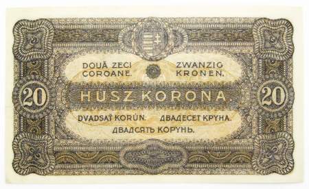 Банкнота 20 крон 1920 года Венгрия