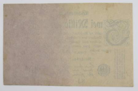 Банкнота 2 миллиона марок 1923 года - Веймарская Республика  KM 104, арт 2