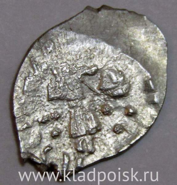 Денга Василий II Васильевич «Тёмный», серебро, Князь с отрубленной головой в руке/всадник с копьем, арт 12 Денга Василий II Васильевич «Тёмный», серебро, Князь с отрубленной головой в руке/всадник с копьем, арт 12