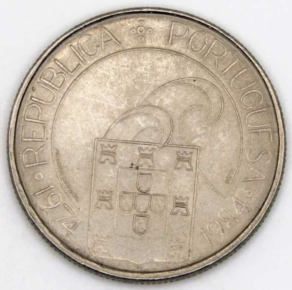 Монета 25 эскудо 1984 года, 10 лет апрельской революции, Португалия Монета 25 эскудо 1984 года, 10 лет апрельской революции, Португалия