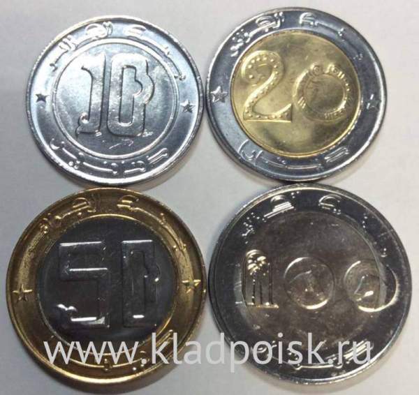 Набор регулярных монет Алжира 2018 года, 4 монеты