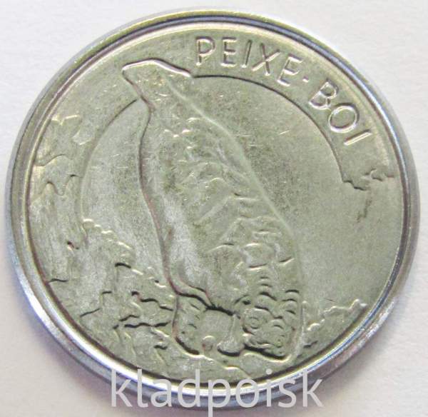 Монета 100 крузейро 1992 года Морская корова Бразилия