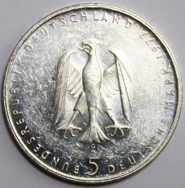 Монета 5 марок 1977 года 200 лет со дня рождения Генриха фон Клейста, арт 2 Монета 5 марок 1977 года 200 лет со дня рождения Генриха фон Клейста, арт 2