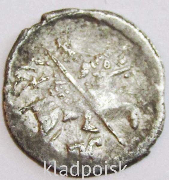 Копейка серебро Фёдор Иванович (чешуя), 1584-1598 гг. Псковский денежный двор, арт 3 Копейка серебро Фёдор Иванович (чешуя), 1584-1598 гг. Псковский денежный двор, арт 3