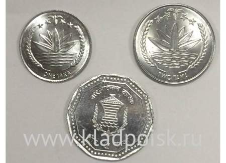 Набор монет Бангладеш 2010-2012, 3 монеты