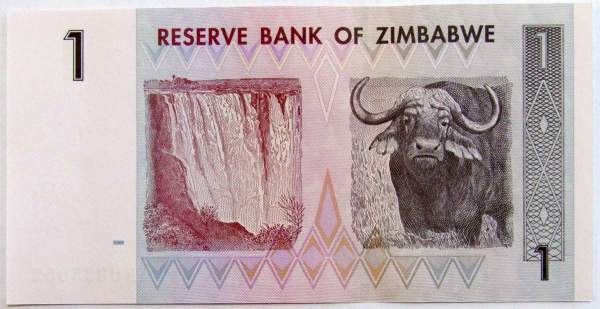 Банкнота Зимбабве 1 доллар 2007 года Банкнота Зимбабве 1 доллар 2007 года