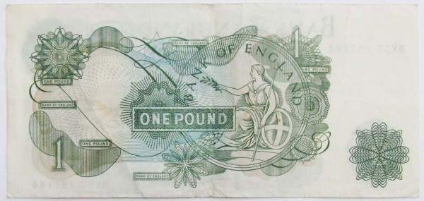 Банкнота 1 фунт 1970-1977 гг - Банк Англии - Великобритания