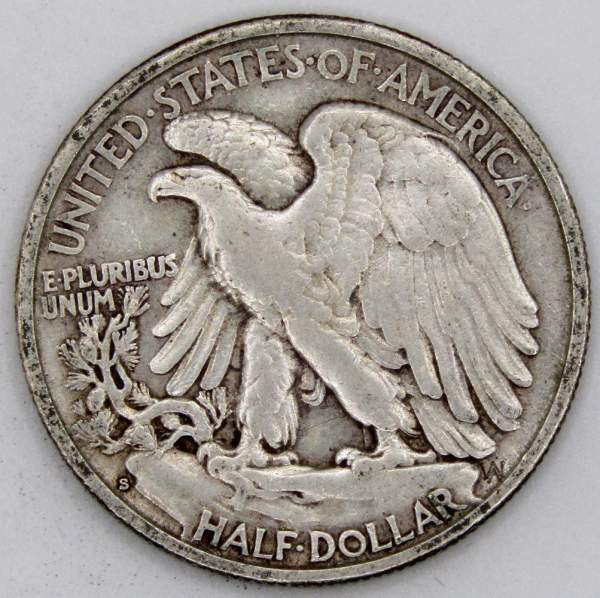 Монета 50 Центов США «Шагающая свобода» 1940 Серебро 900 пробы Монета 50 Центов США «Шагающая свобода» 1940 Серебро 900 пробы