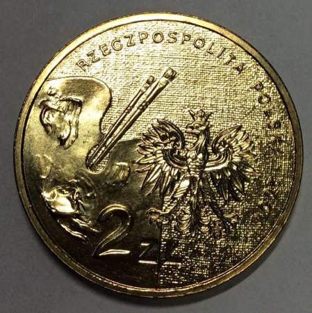 Монета 2 злотых Польша, серия «Польские художники» Станислав Виспьянски, 2004