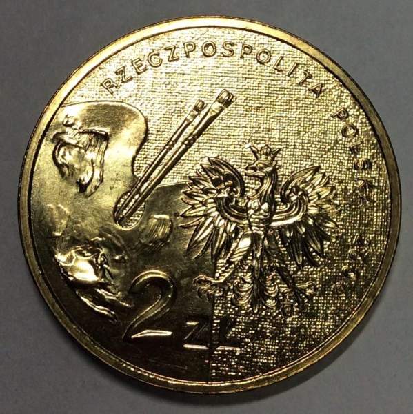 Монета 2 злотых Польша, серия «Польские художники» Станислав Виспьянски, 2004