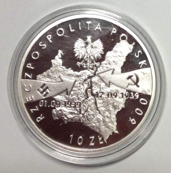 Монета Польша 10 злотых 1 сентября 1939 года, Начало Второй мировой войны, 2009