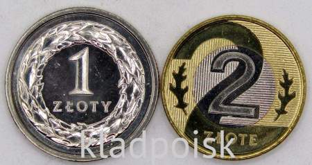 Набор регулярных монет Польши 2014-2015 гг., 2 монеты