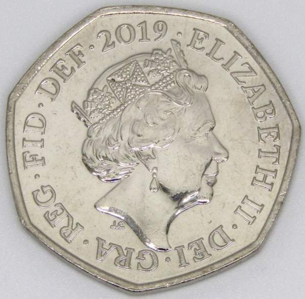 Памятная монета 50 пенсов 2019 года Часть герба Великобритании