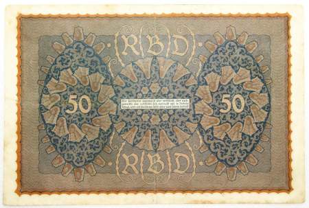Банкнота 50 марок 1919 года Германия