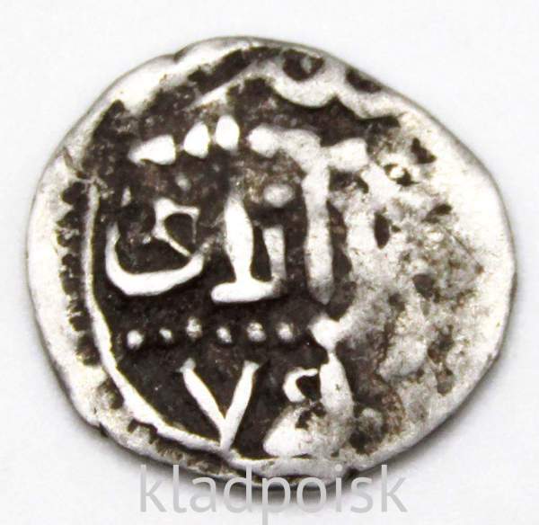 Монета Ордынский дирхем Хан Бердибек, 759 год, чекан Азак Монета Ордынский дирхем Хан Бердибек, 759 год, чекан Азак