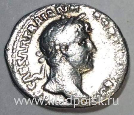Монета Денарий, Римская империя, император Марк Ульпий Траян 53-117 гг.