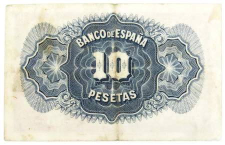 Банкнота 10 песет 1935 года Испания