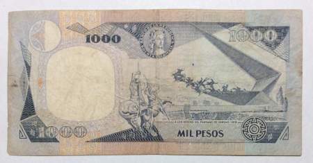 Банкнота 1000 песо 1994-1995 гг. Колумбия